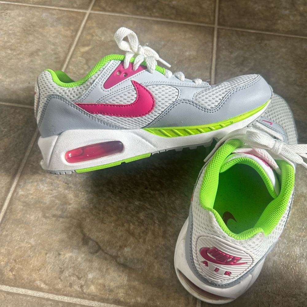 Nike Air Max Sneakers - White, Pink, and Green